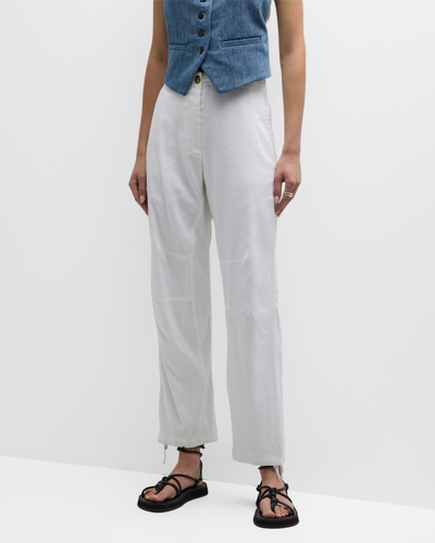 Shop Rag & Bone Dawn Straight-leg Linen Pants In White
