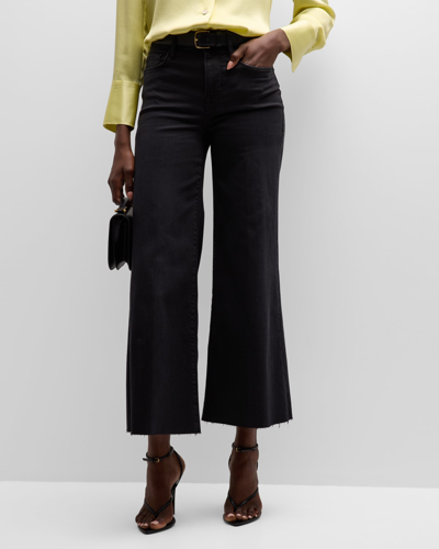 Shop Frame Le Palazzo Cropped Raw Hem Jeans In Kerry