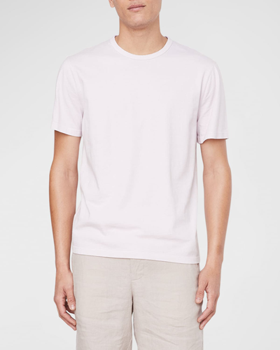 Shop Vince Men's Garment-dyed Crewneck T-shirt In Washed Rose Quart