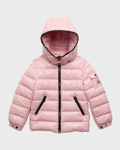 Shop Moncler Girl's Bady Puffer Jacket In 523 Pink