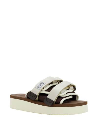 Shop Suicoke Moto-po Sandals In Ivory/brown