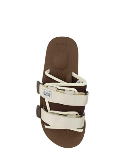 Shop Suicoke Moto-po Sandals In Ivory/brown