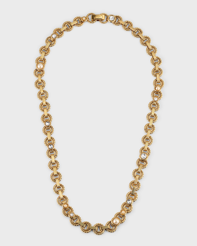 Shop Gas Bijoux Mistral Necklace With Gemstones In Pearl And Crystal