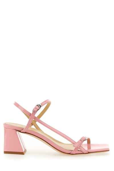 Shop Aeyde Aeydē Greta Pyramid Heel Sandals In Pink