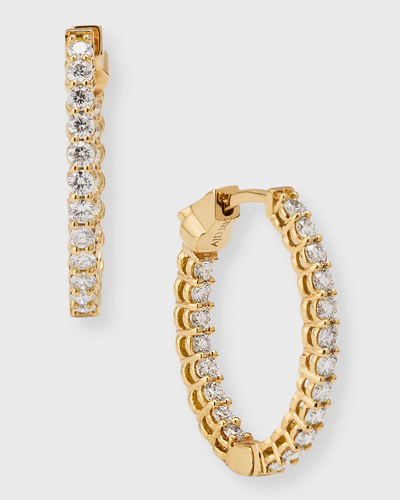 Shop Neiman Marcus Diamonds 18k Diamond Hoop Earrings