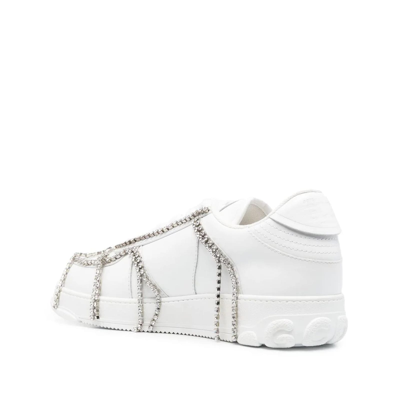 Shop Gcds Crystal Embellished Sneakers In White
