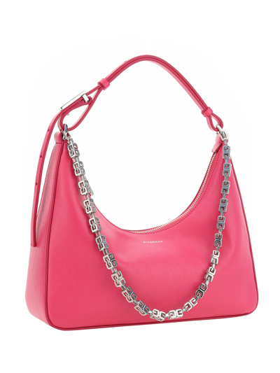 Shop Givenchy Moon Small Shoulder Bag In Neon Pink