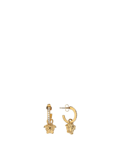 Shop Versace Earrings In Oro -crystal