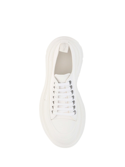 Shop Alexander Mcqueen Tread Slick Sneakers In White/white