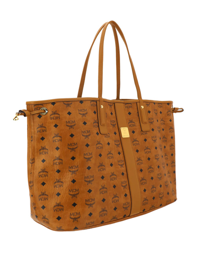 Mcm Liz Reversible Large Tote In Cognac