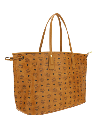 Mcm Liz Reversible Large Tote In Cognac