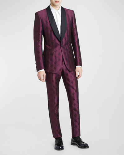 Shop Dolce & Gabbana Men's Dg Jacquard Tuxedo In Purple