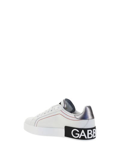Shop Dolce & Gabbana Sneakers In Bianco Argento