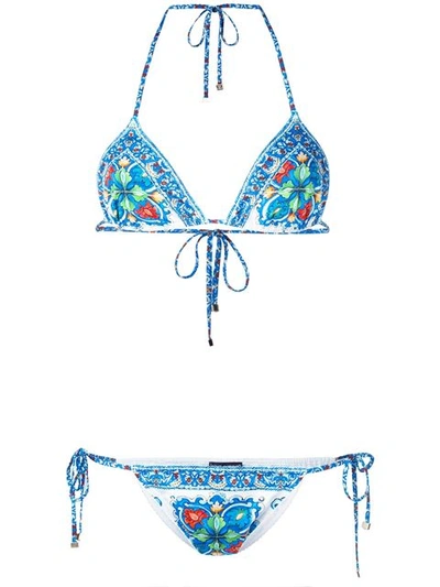 Dolce & Gabbana Majolica Print Bikini