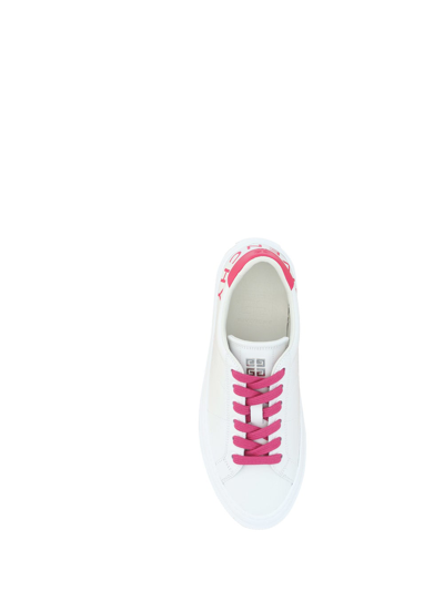 Shop Givenchy City Sport Sneakers In White/pink
