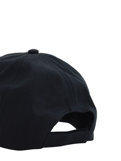 Shop Ganni Baseball Hat In Black