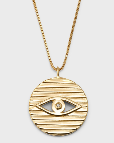 Shop Jennifer Zeuner Stassi Evil Eye Pendant Necklace In Yellow
