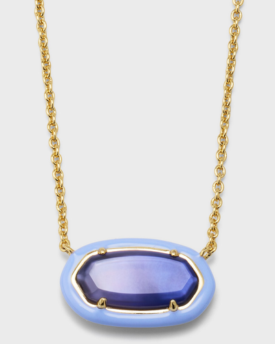 Shop Kendra Scott Elisa Framed Pendant Necklace In Gold Dark Lavende