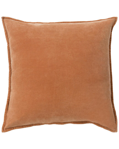 Shop Surya Cotton Velvet Accent Pillow In Brown