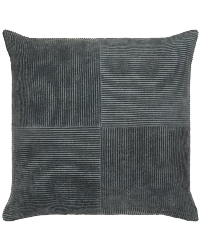 Surya Corduroy Quarters Lumbar Pillow In Grey