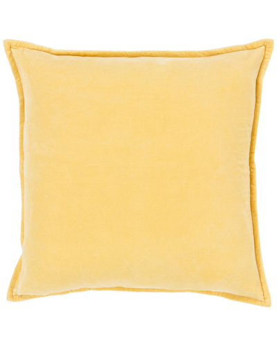 Shop Surya Cotton Velvet Accent Pillow In Yellow