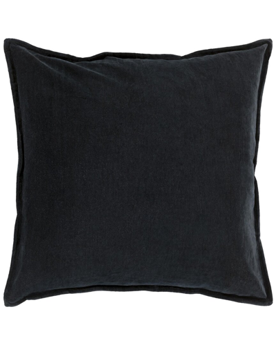 Shop Surya Cotton Velvet Accent Pillow In Black