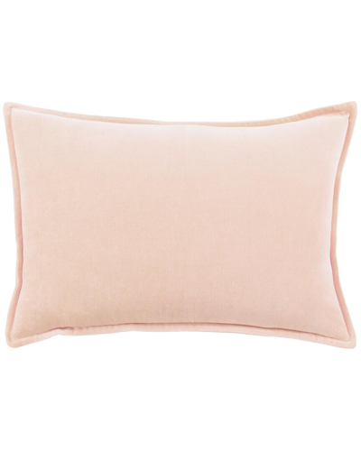 Shop Surya Cotton Velvet Accent Pillow In Orange