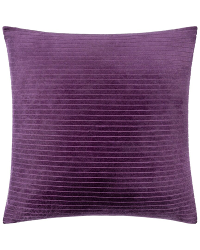 Shop Surya Cotton Velvet Stripes Accent Pillow In Purple