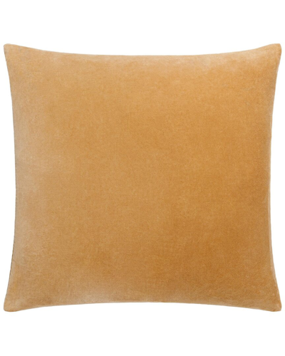 Shop Surya Cotton Velvet Accent Pillow In Yellow