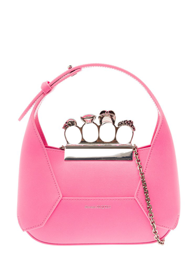 Shop Alexander Mcqueen Jewelled Embellished Mini Toe Bag In Pink
