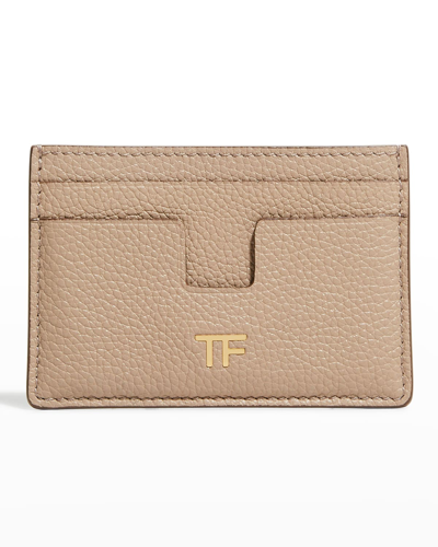 Shop Tom Ford Classic Tf Leather Card Case In 1r009 Red