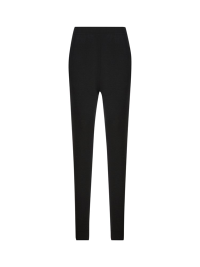 Shop Saint Laurent High Waist Track Pants In Black