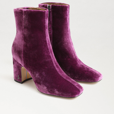 Shop Sam Edelman Fawn Ankle Bootie Deep Orchid Velvet In Purple