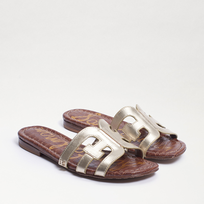 Shop Sam Edelman Bay Slide Sandal Molten Gold Leather