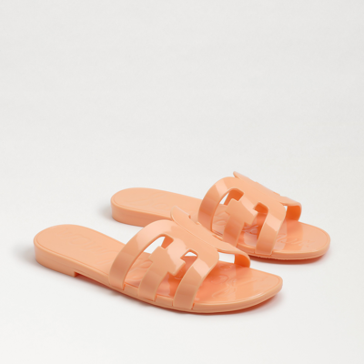 Shop Sam Edelman Bay Jelly Slide Sandal Peach Pearl In Orange