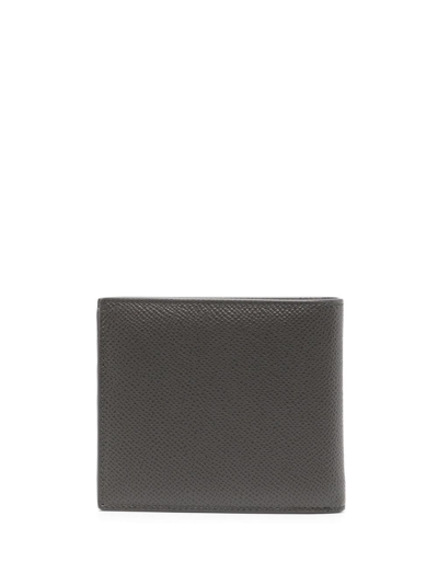 Dolce & Gabbana Logo Plate Leather Bi-fold Wallet In Grey