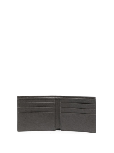 Dolce & Gabbana Logo Plate Leather Bi-fold Wallet In Grey