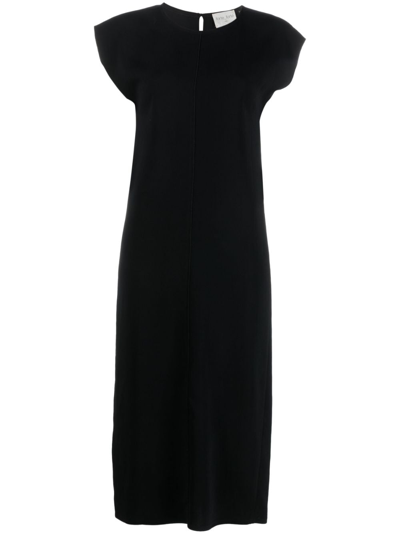 Shop Forte Forte Exposed-seam Midi Dress In Black