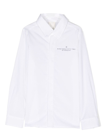 Shop Givenchy Logo-print Cotton Shirt In White