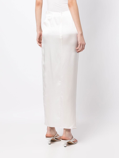 Shop Fleur Du Mal Side Knot-detail Skirt In White