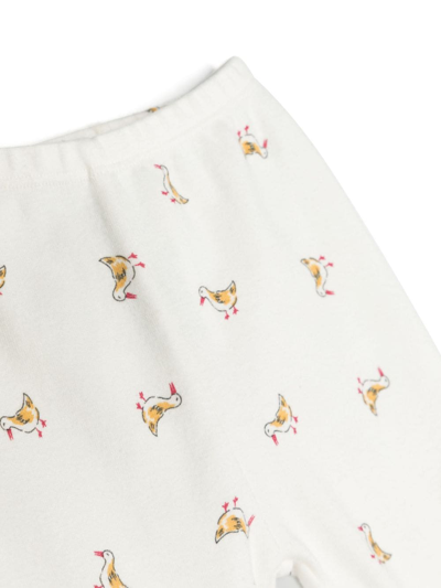 Shop Bonpoint Duck-print Cotton Trouser Set In White