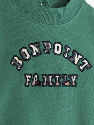 Shop Bonpoint Logo-embroidered Knitted Sweatshirt In Green