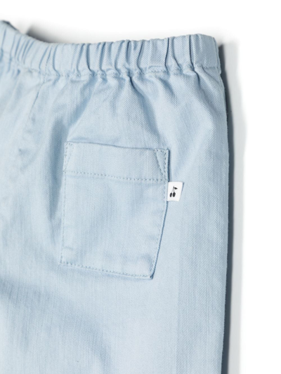 Shop Bonpoint Elasticated-waist Chino Trousers In Blue