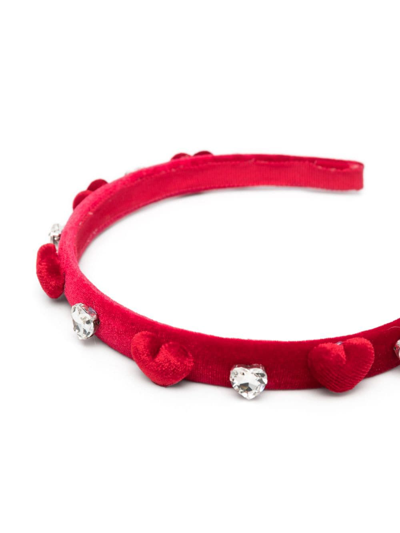 Shop Monnalisa Heart-motif Headband In Red