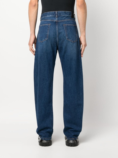 Shop Off-white High-waist Straight-leg Jeans In Blue