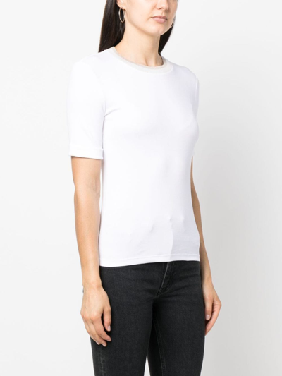Shop Peserico Round-neck Short-sleeve T-shirt In White