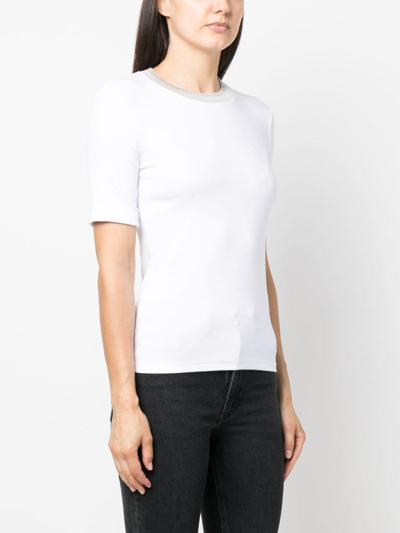 Shop Peserico Round-neck Short-sleeve T-shirt In White