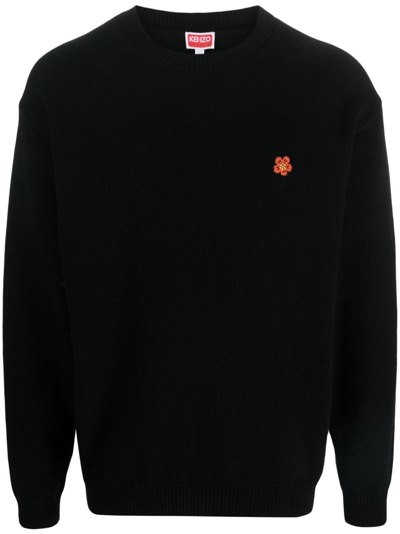 Shop Kenzo Boke Flower Wool Jumper In Black