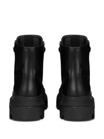 Dolce & Gabbana Studded Calfskin Hi-trekking Ankle Boots In 80999