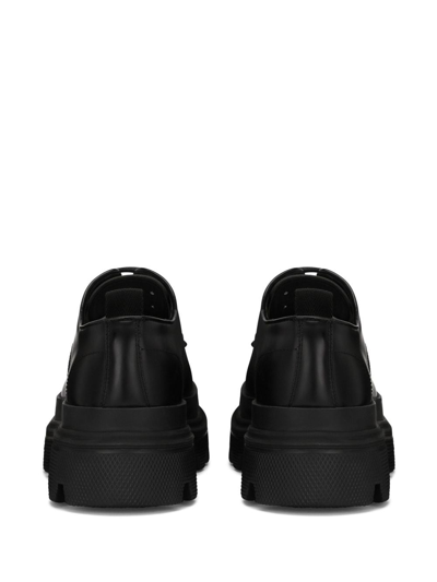 Shop Dolce & Gabbana Platform Leather Derby Shoes In 80999